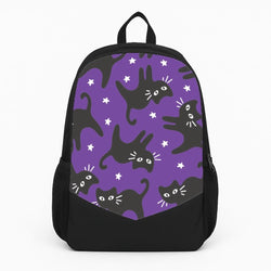 Cartoon Black Cats And Stars Pattern Backpack