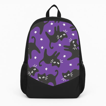 Cartoon Black Cats And Stars Pattern Backpack