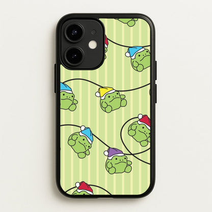 Christmas Frog Plush Fairylights Pattern iPhone 12 / 12 Pro Case