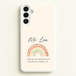 Biege Personalised Teacher Rainbow  Galaxy A34 Case