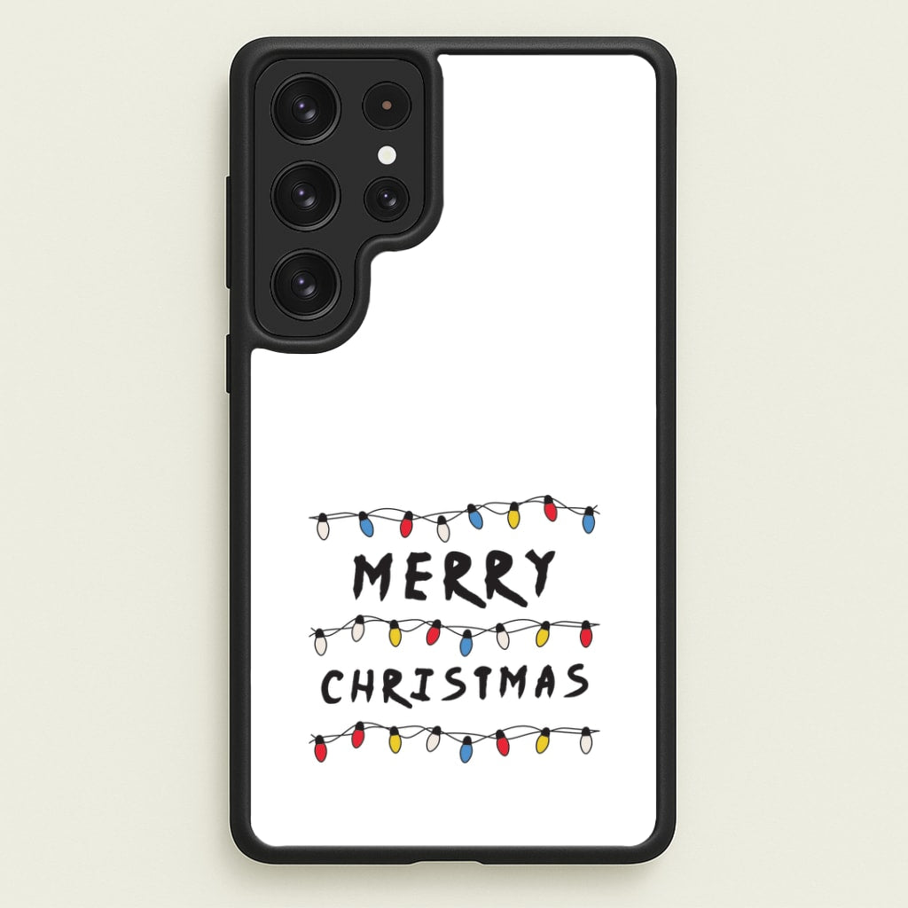Merry Christmas String Lights Galaxy S22 Ultra Case