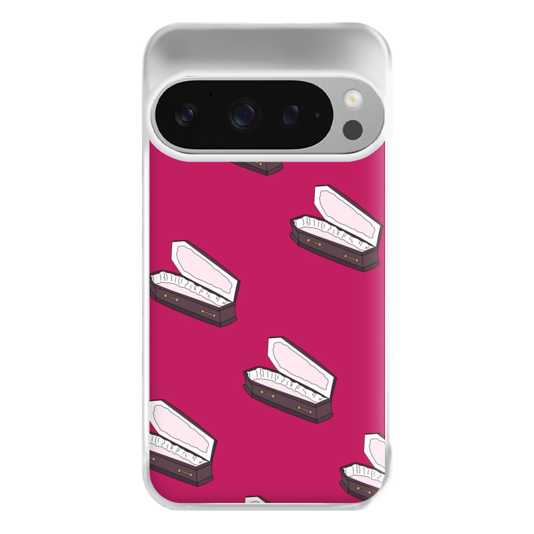 Bright Pink Coffin Pattern Google Pixel 9 Pro XL Case