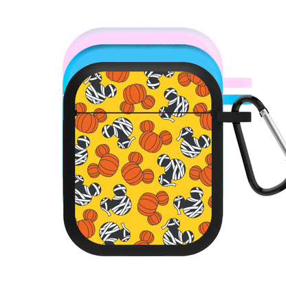Pumpkin And Mummy Mouse Pattern AirPods Case