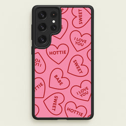 Quote Love Hearts Pattern Galaxy S22 Ultra Case