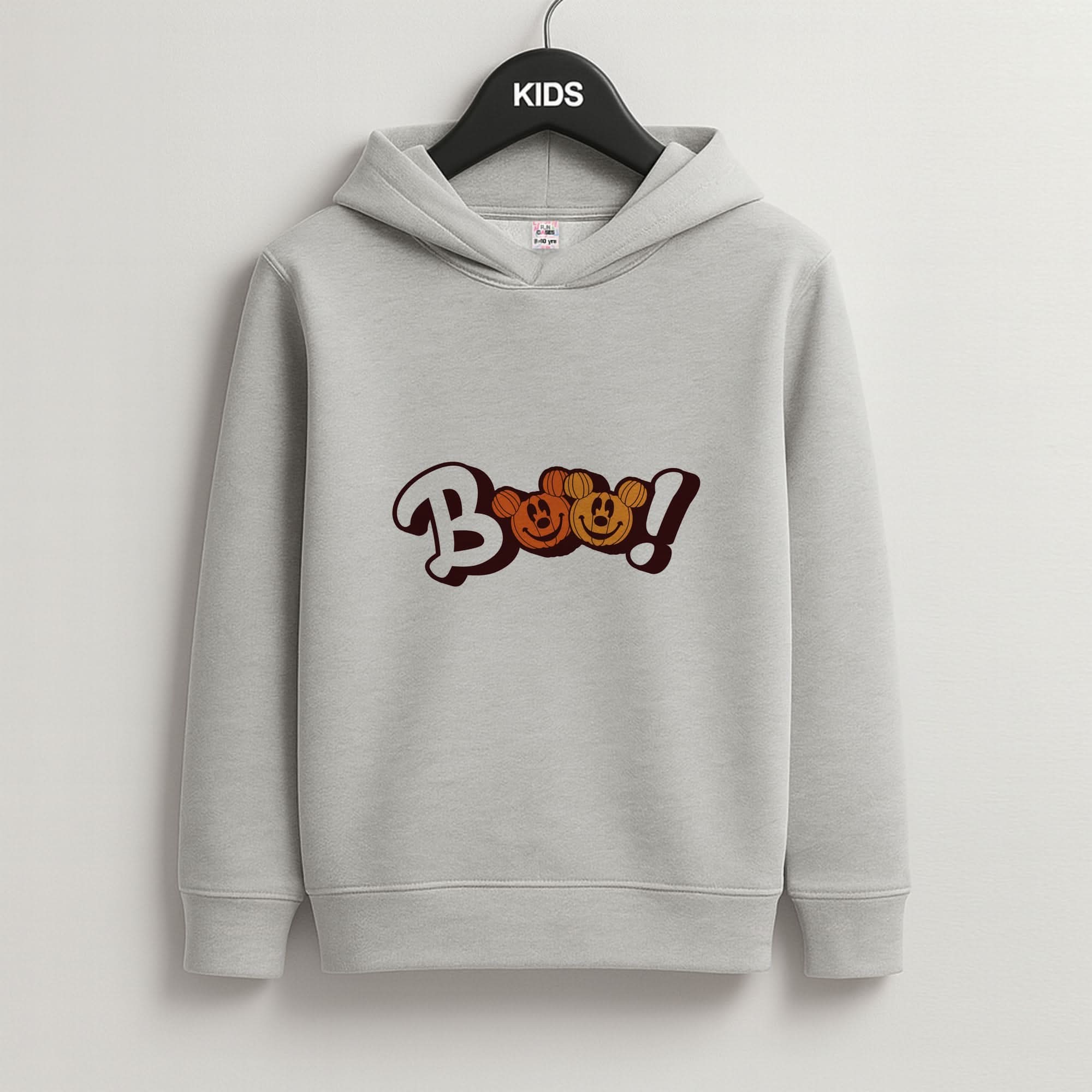 Pumkin Mouse Boo Grey Kids Hoodie