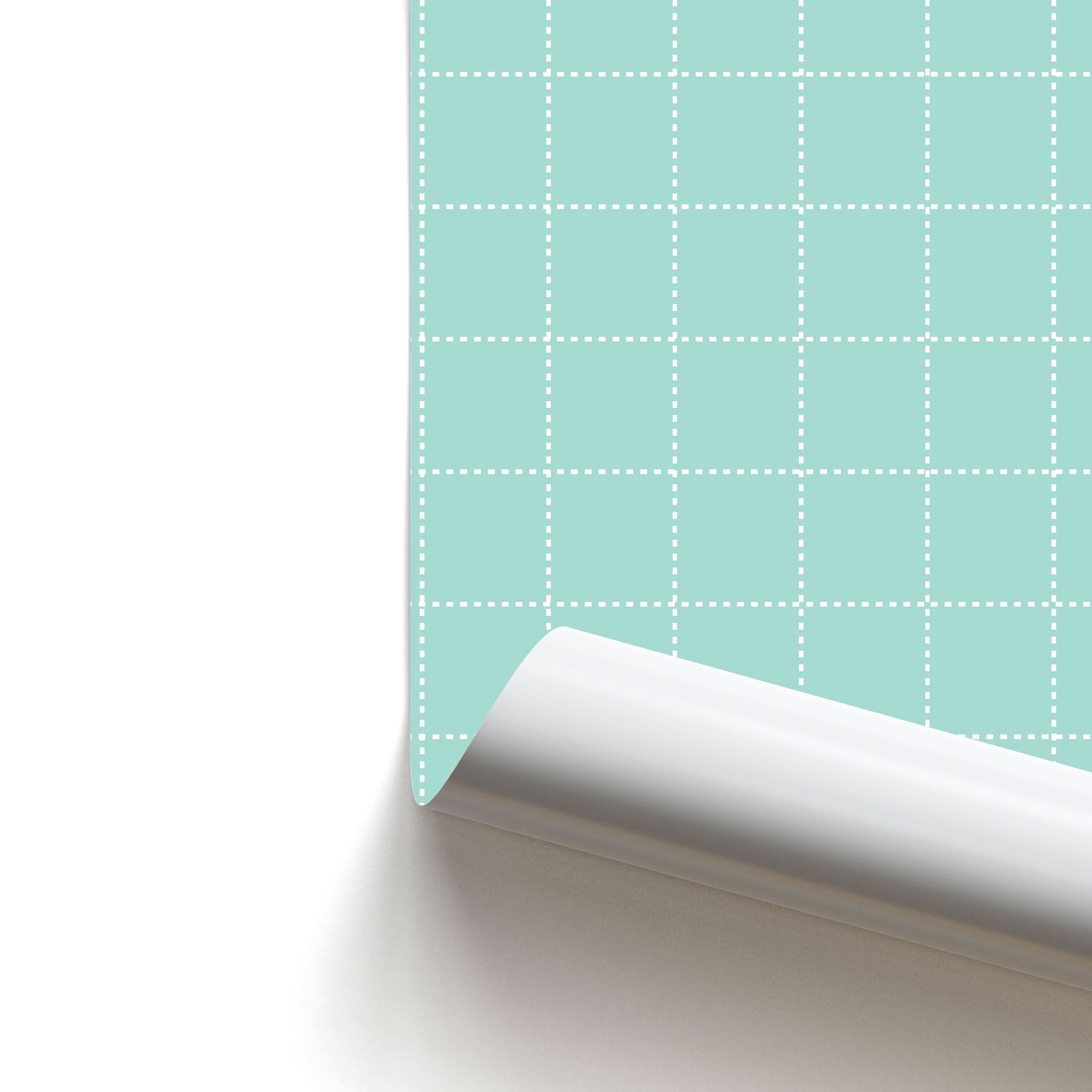 Criss Cross Cyan Stripes Poster