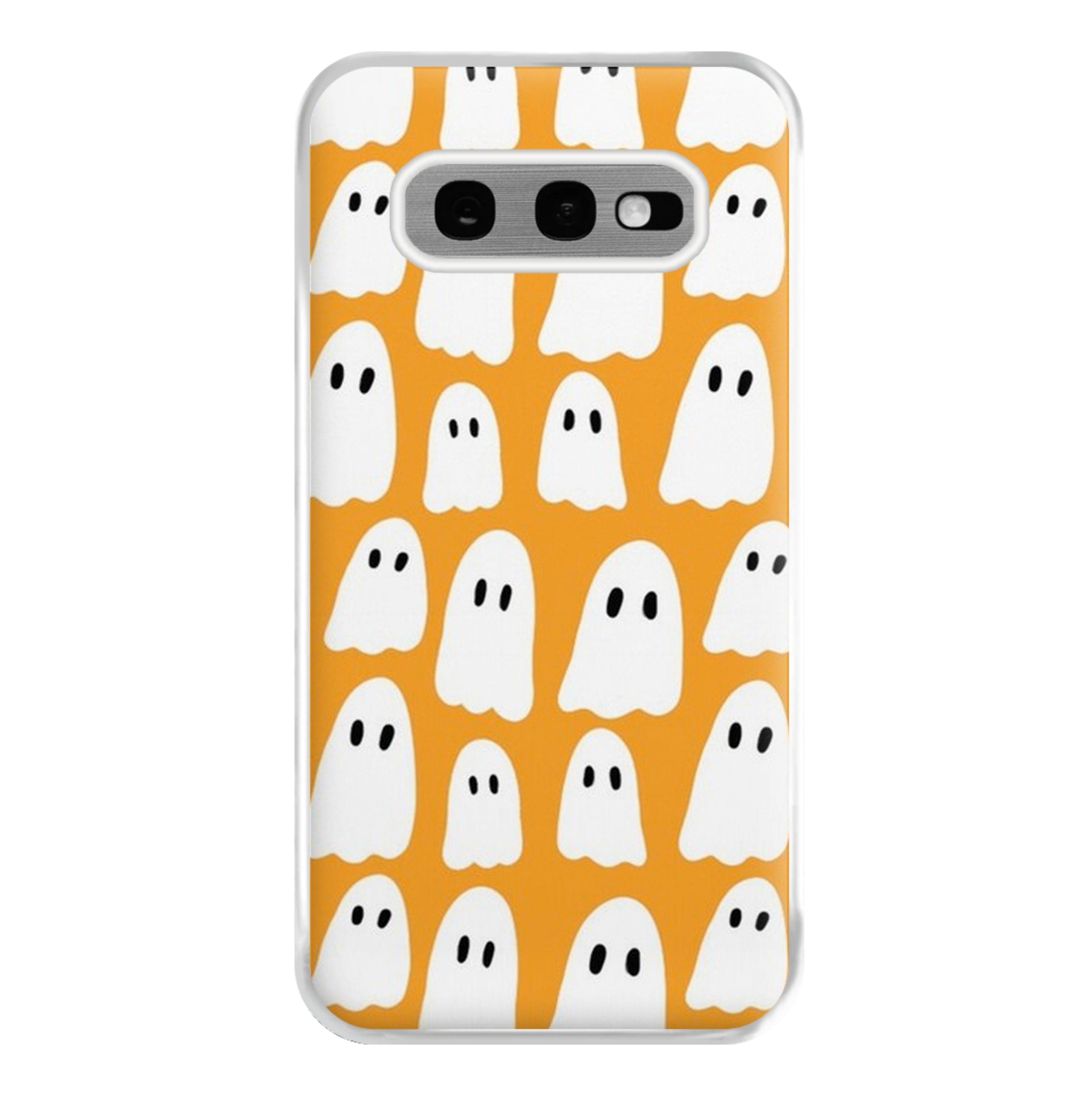 Orange Ghost Halloween Pattern Phone Case