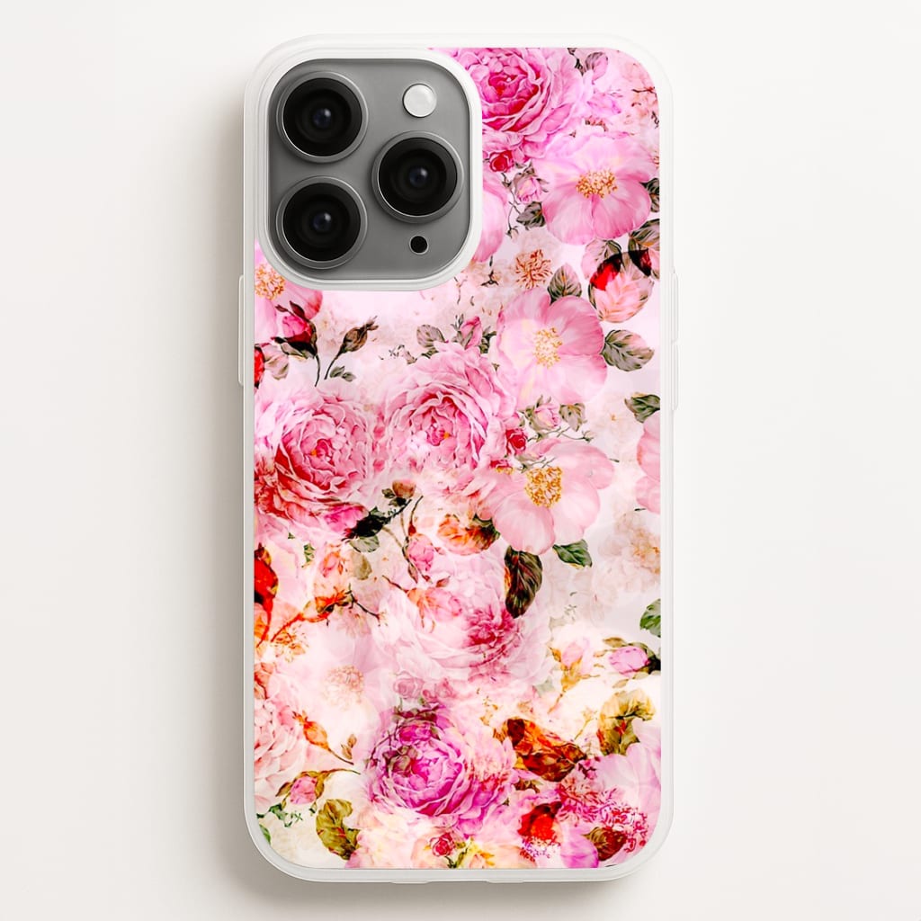 Pretty Pink Chic Floral Pattern Phone Case for iPhone, Samsung Galaxy and Google Pixel