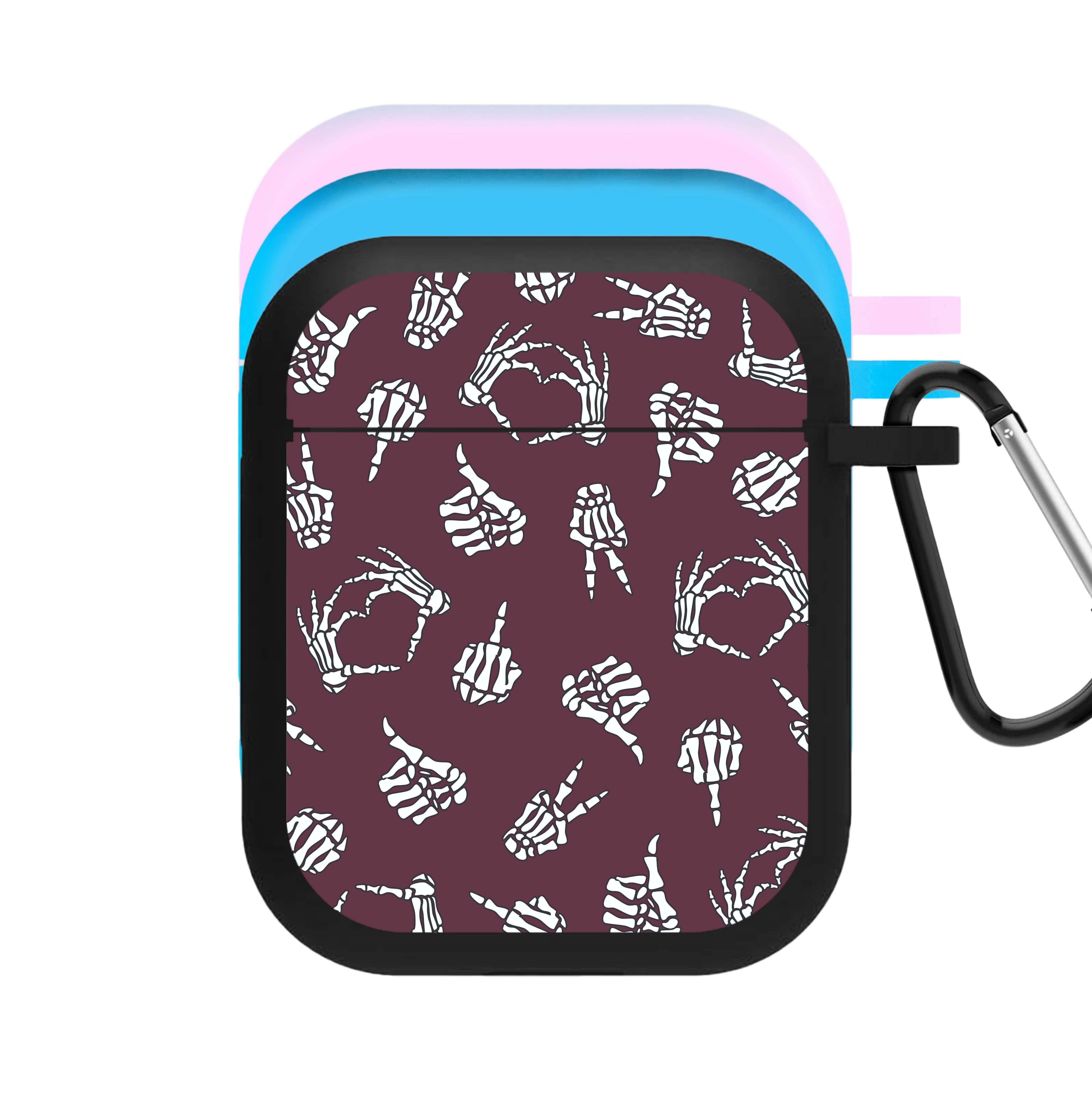 Skeleton Hands Pattern AirPods Case
