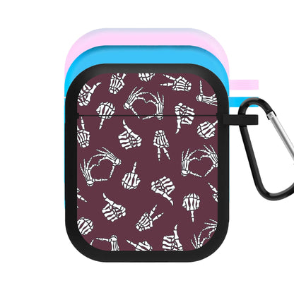 Skeleton Hands Pattern AirPods Case
