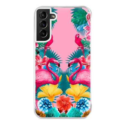 Flamingo and Tropical garden Phone Case