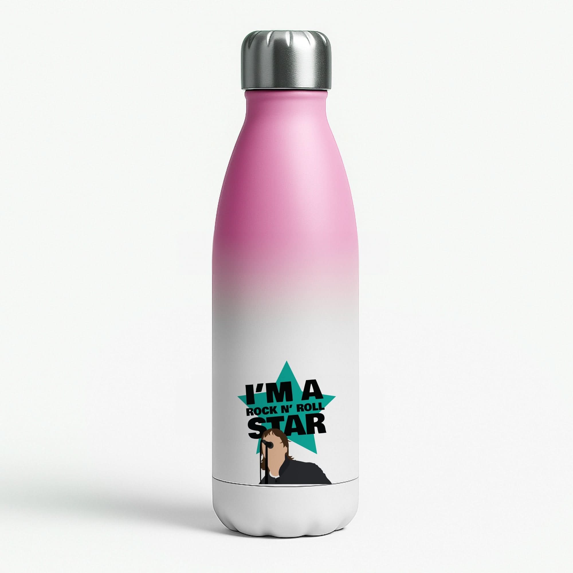 I'm A Rock And Roll Star Pink Water Bottle