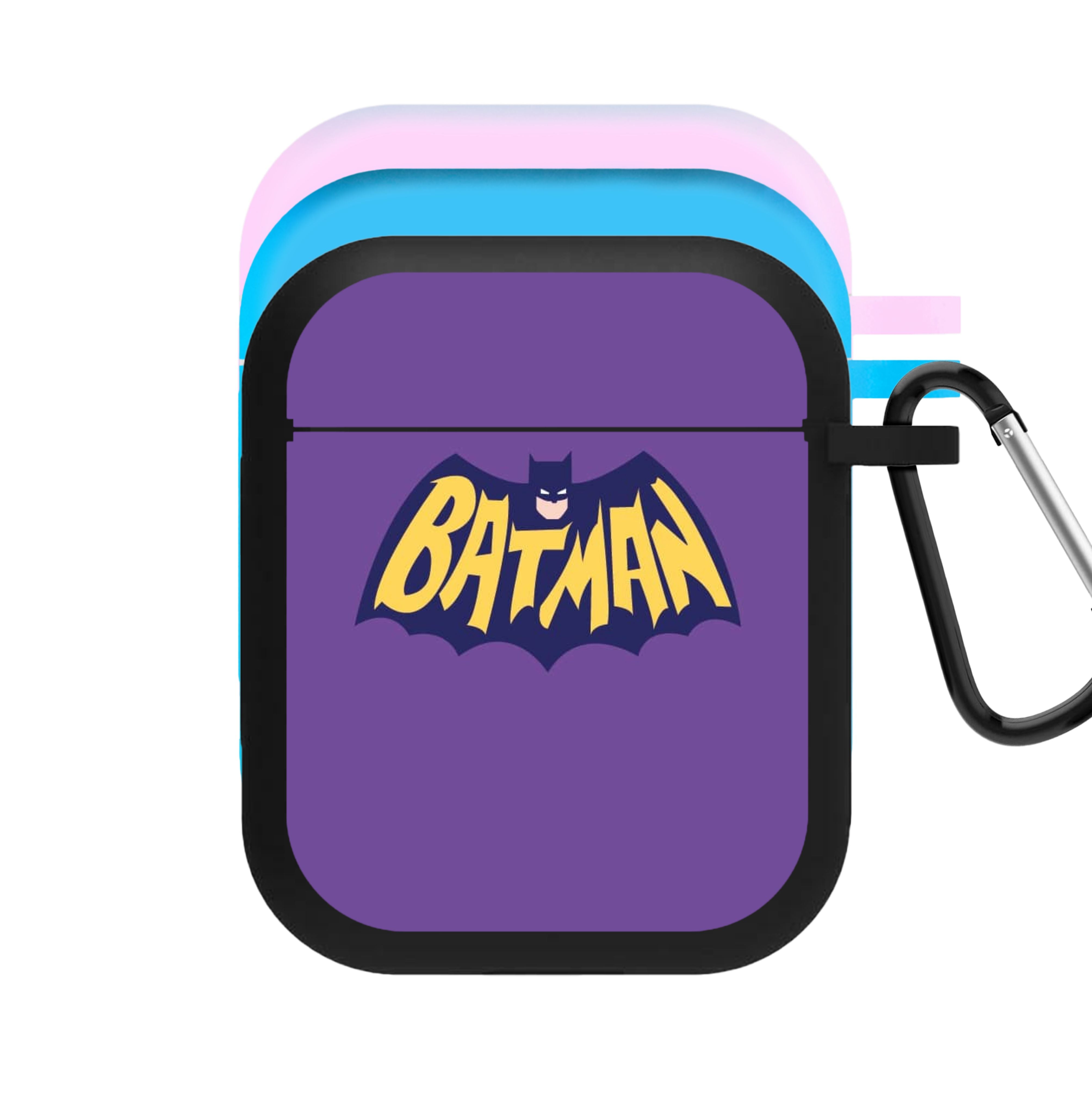 Bat Superhero Purple Logo AirPods Case