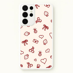 Valentines Doodles Galaxy S21 Ultra Case