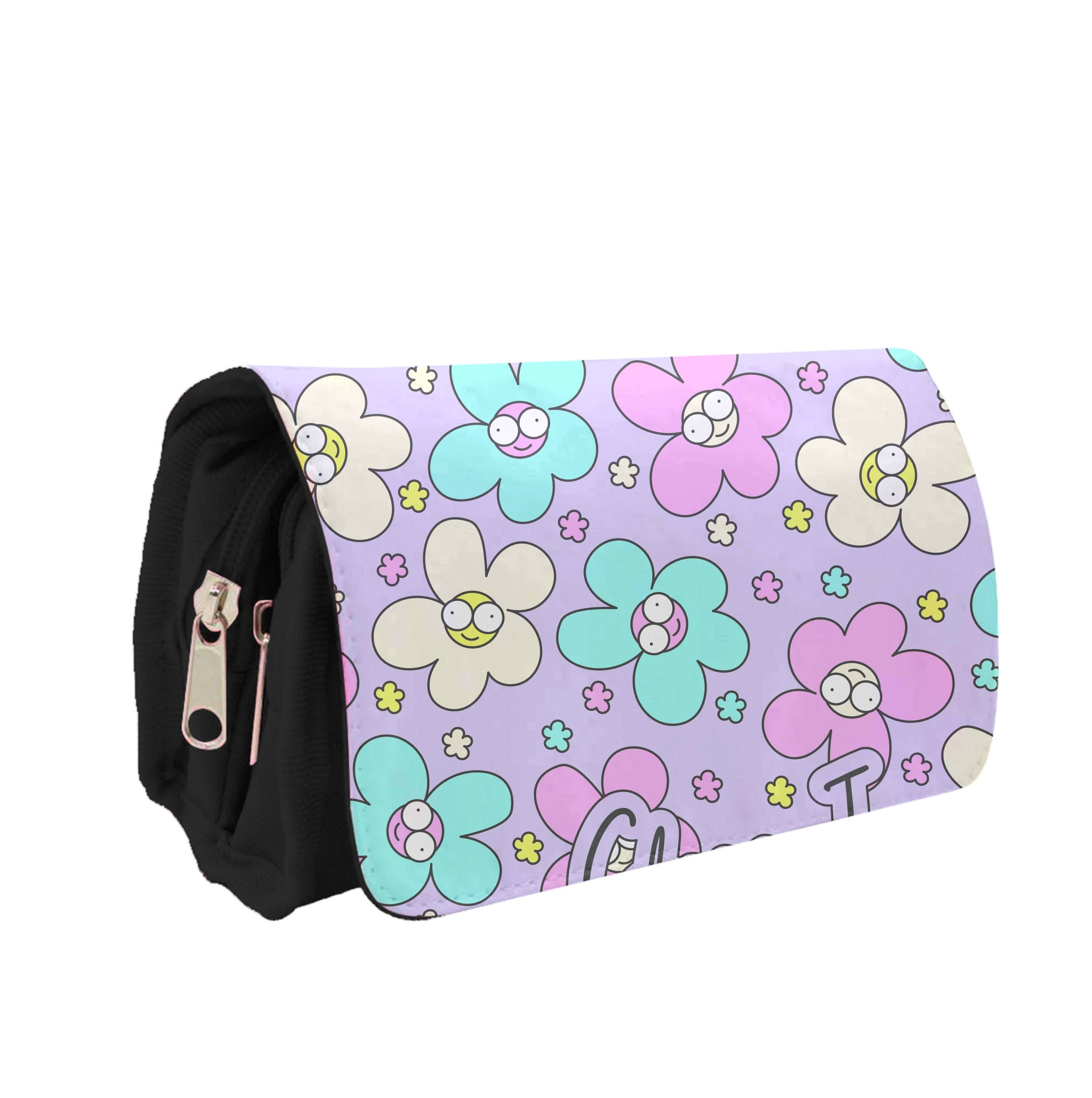 Happy Flowers Pattern Pencil Case