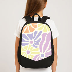 Pastel Abstract Flowers School Bag