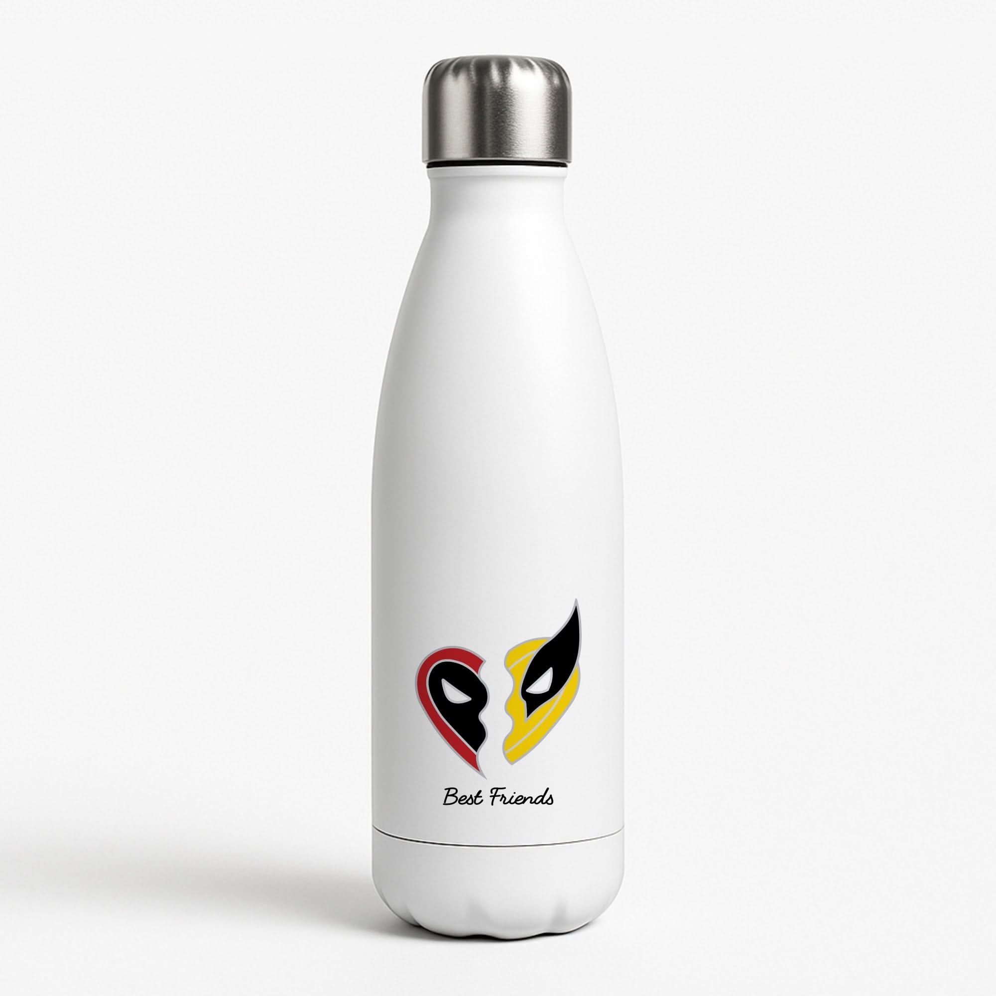 Superhero Best Friends Locket White Water Bottle