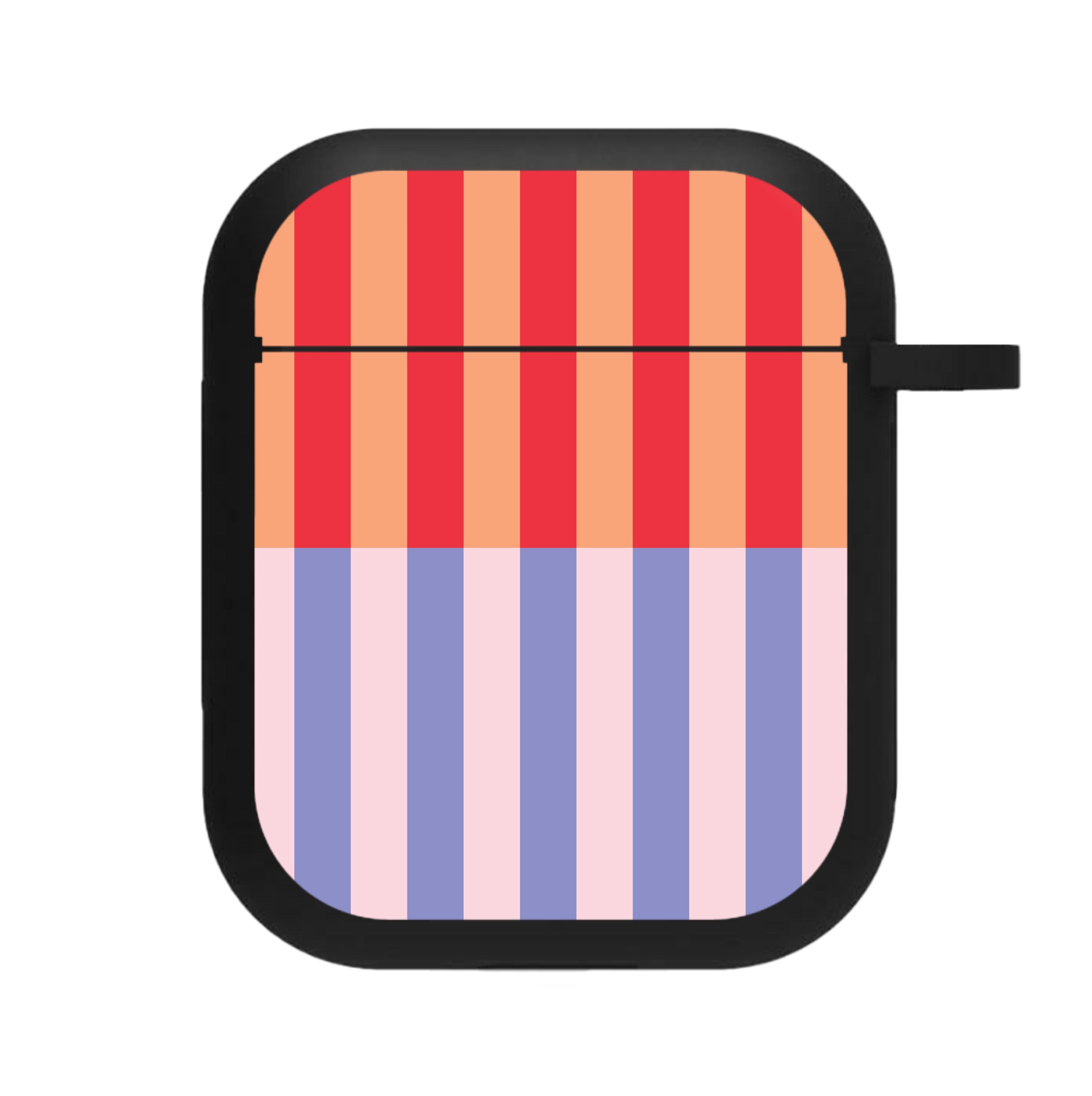 Multicoloured Pinstripe Abstract Pattern AirPods Case