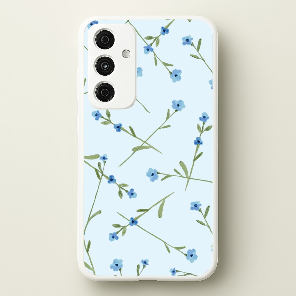 Baby Blue Floral Pattern Galaxy A15 Case