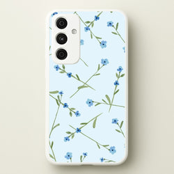 Baby Blue Floral Pattern Galaxy A55 Case