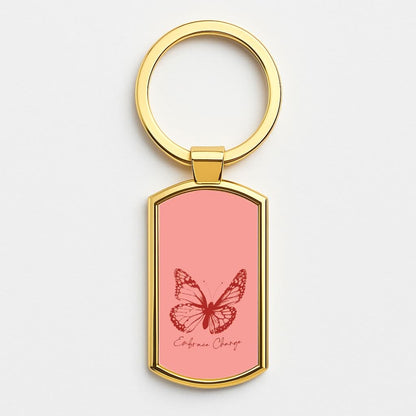 Embrace Change Butterfly Gold Keyring