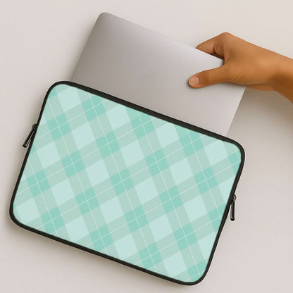 Light Cyan Tartan Christmas Pattern MacBook Cover