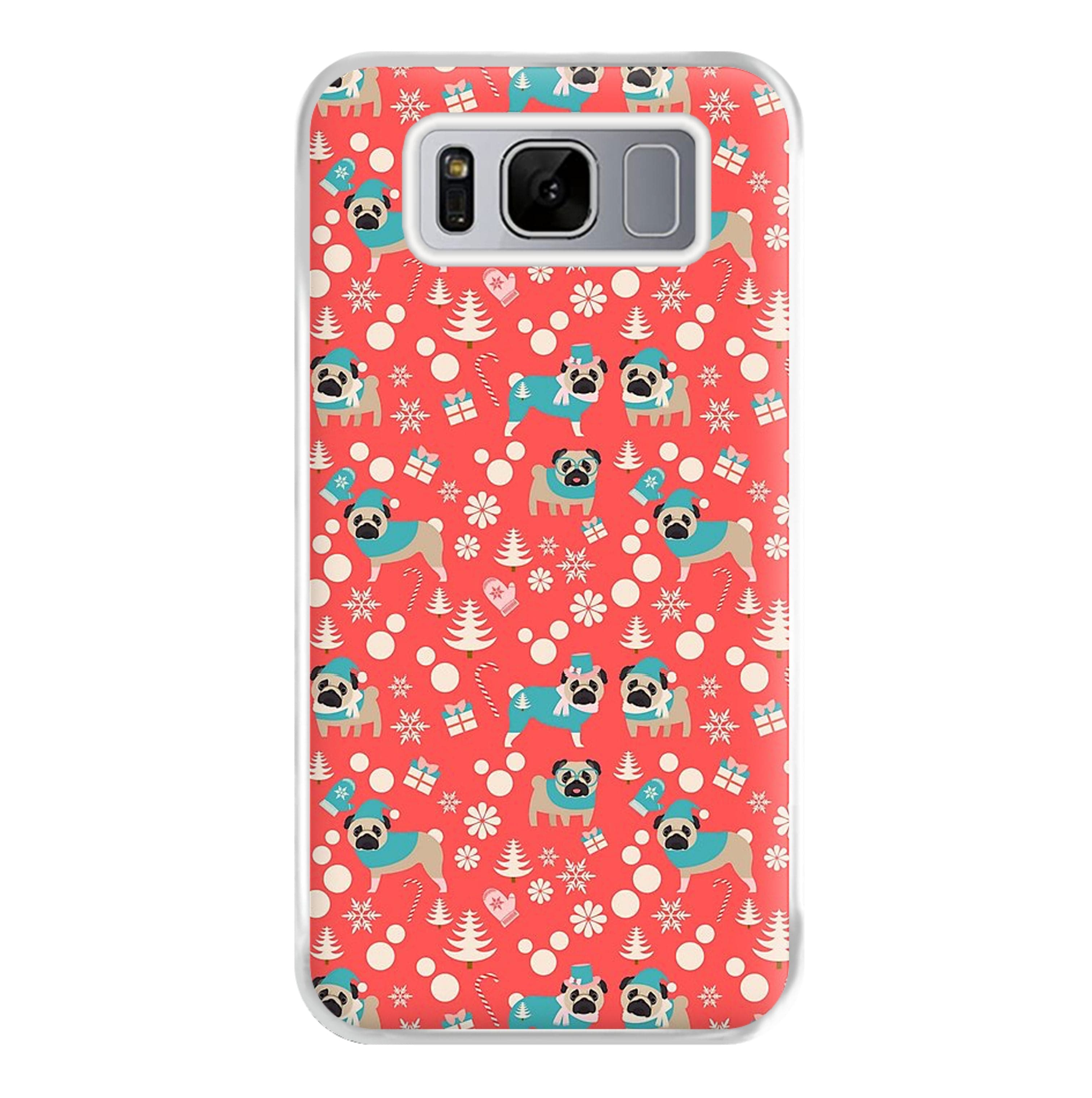 Christmas Pug Pattern Phone Case