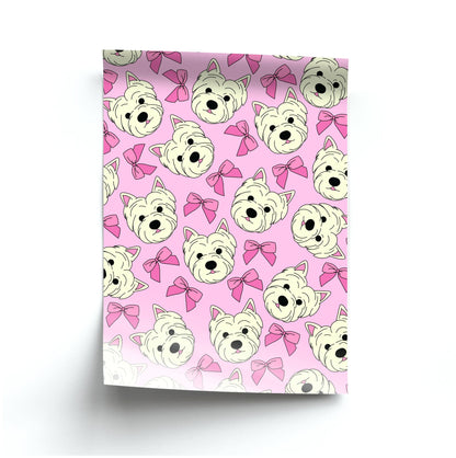 Cute Terrier And Bows Pattern  Poster