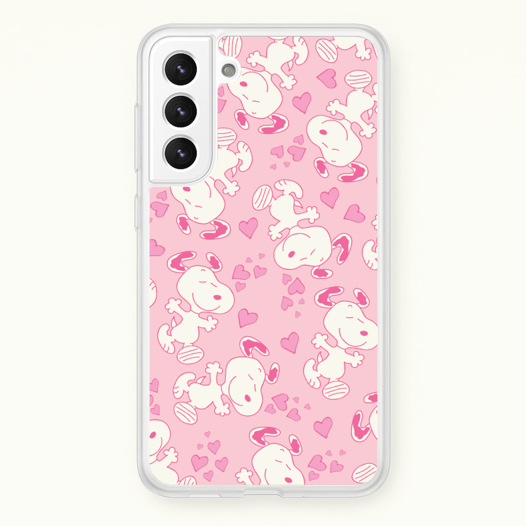 Cartoon Beagle Valentine Hearts Pattern Galaxy S22 Plus Case