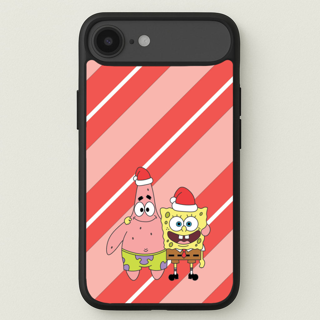 Cartoon Sponge And Starfish Christmas Hats iPhone 17 Air Case