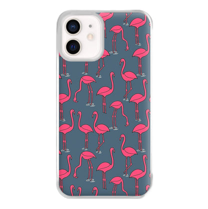 Basic Pink Flamingo Pattern Phone Case