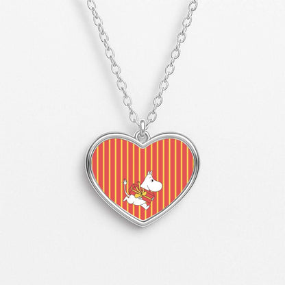 Red Present Moom Heart Necklace