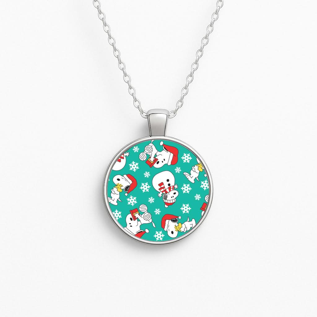 Christmas Cartoon Beagle Pattern Necklace