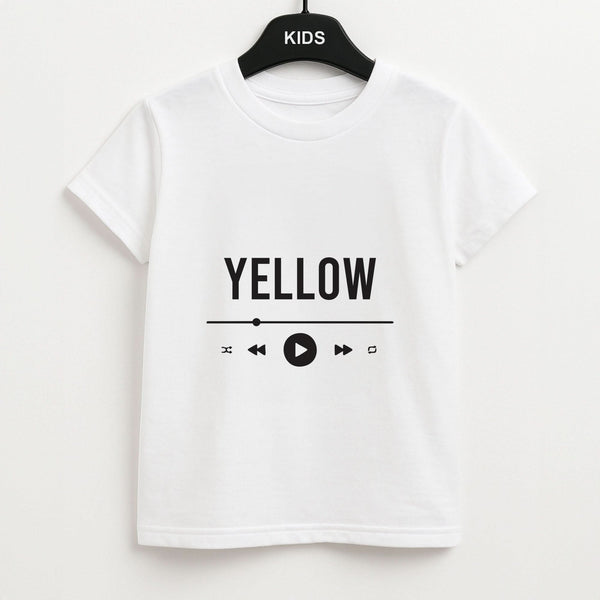 Yellow Music Player Kids Unisex T-Shirt
