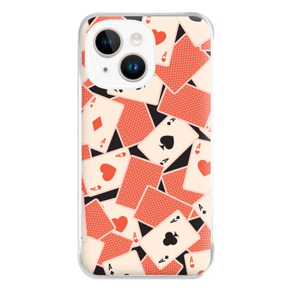 Playing Cards Collage Pattern iPhone 15 Plus Case