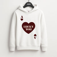 Ace Of Hearts Lucky You Kids Hoodie