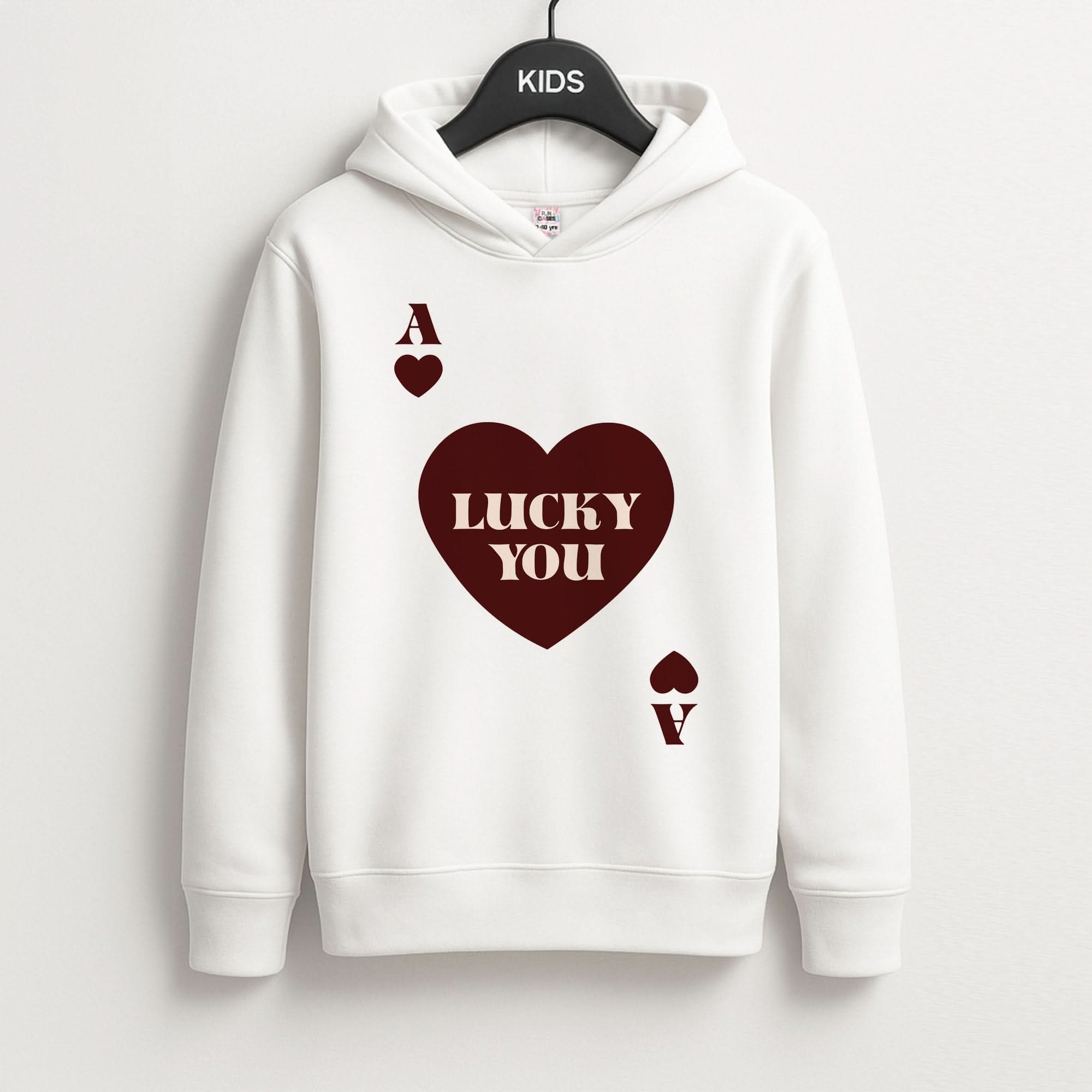 Ace Of Hearts Lucky You Kids Hoodie