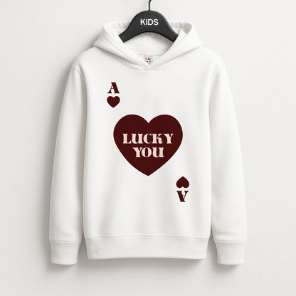 Ace Of Hearts Lucky You Kids Hoodie