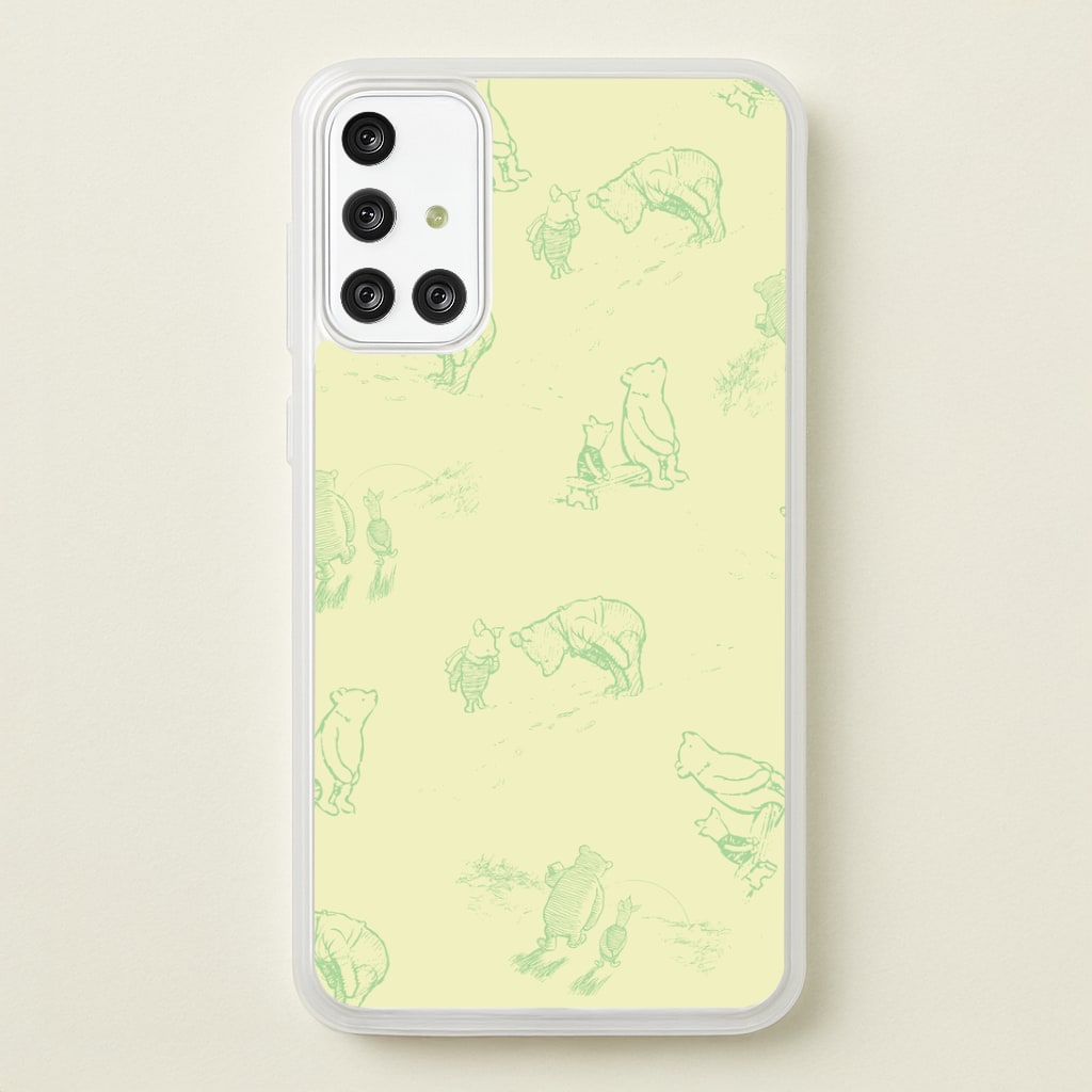 Sketched Winnie Pattern Galaxy A71 Case