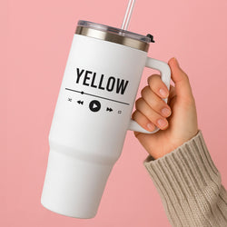 Yellow Music Player Tumbler
