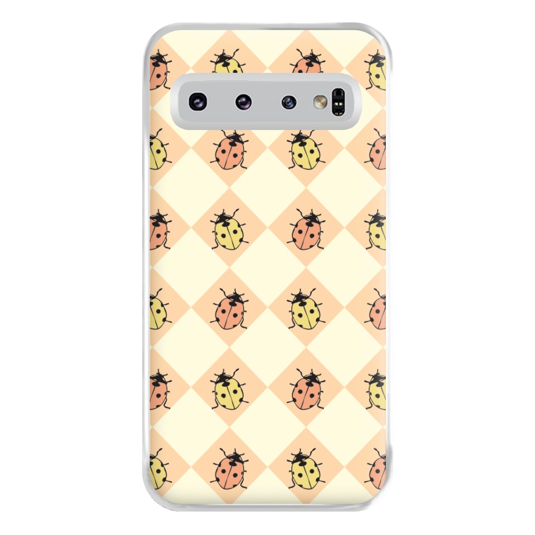 Argyle Ladybugs Pattern Galaxy S10 Case