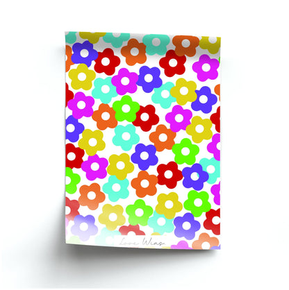 Rainbow Flowers Poster