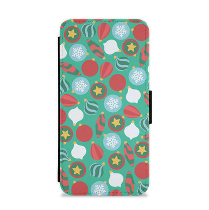 Bauble Pattern Flip / Wallet Phone Case