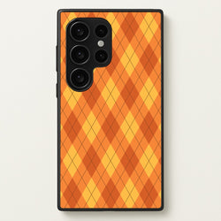 Orange Argyle Pattern Galaxy S24 Ultra Case