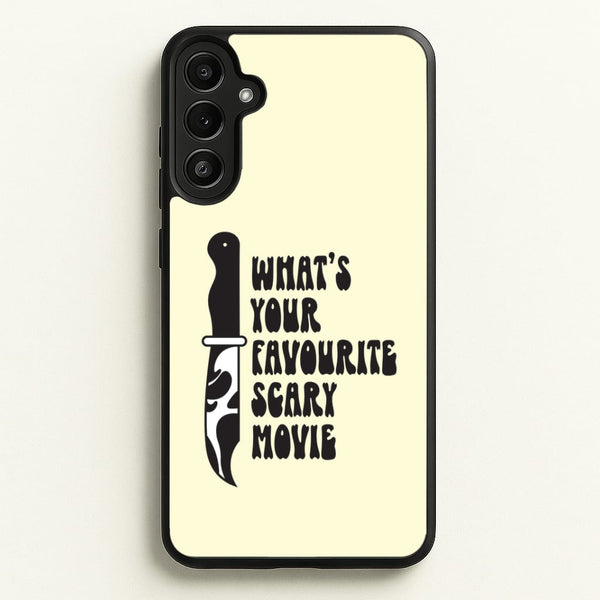What's Your Favourite Scary Movie Trippy Galaxy A34 Case