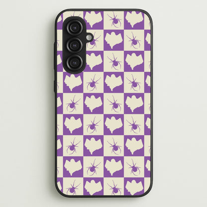 Spiders And Ghosts Checkered Pattern I Galaxy S23FE Case