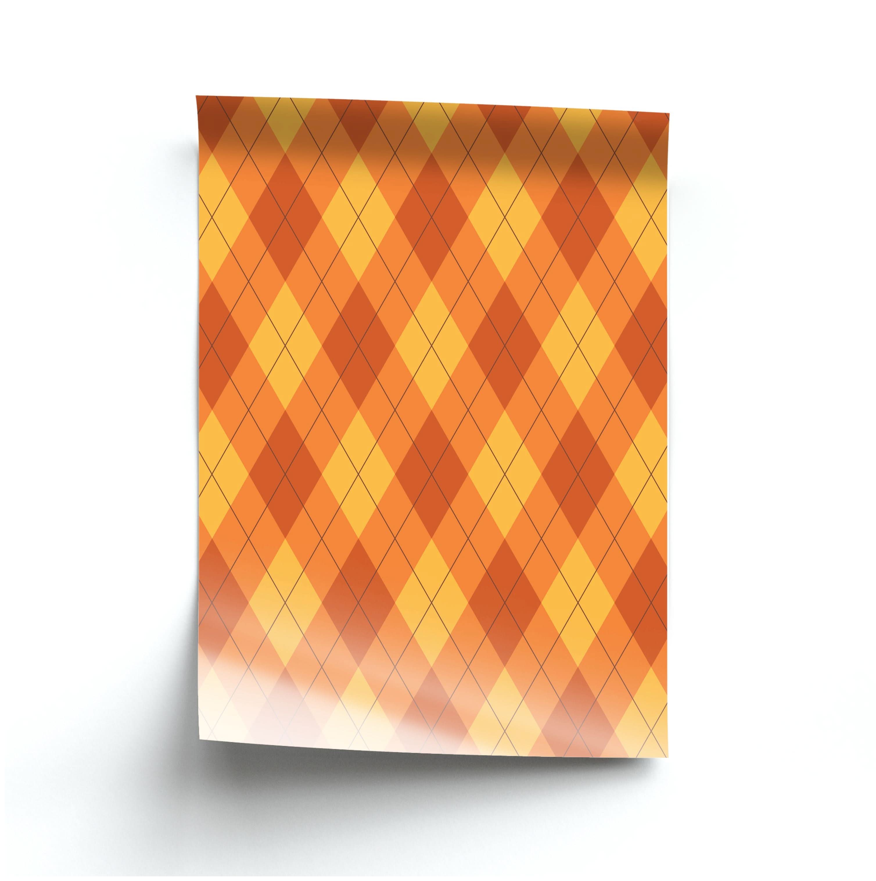 Orange Argyle Pattern Poster