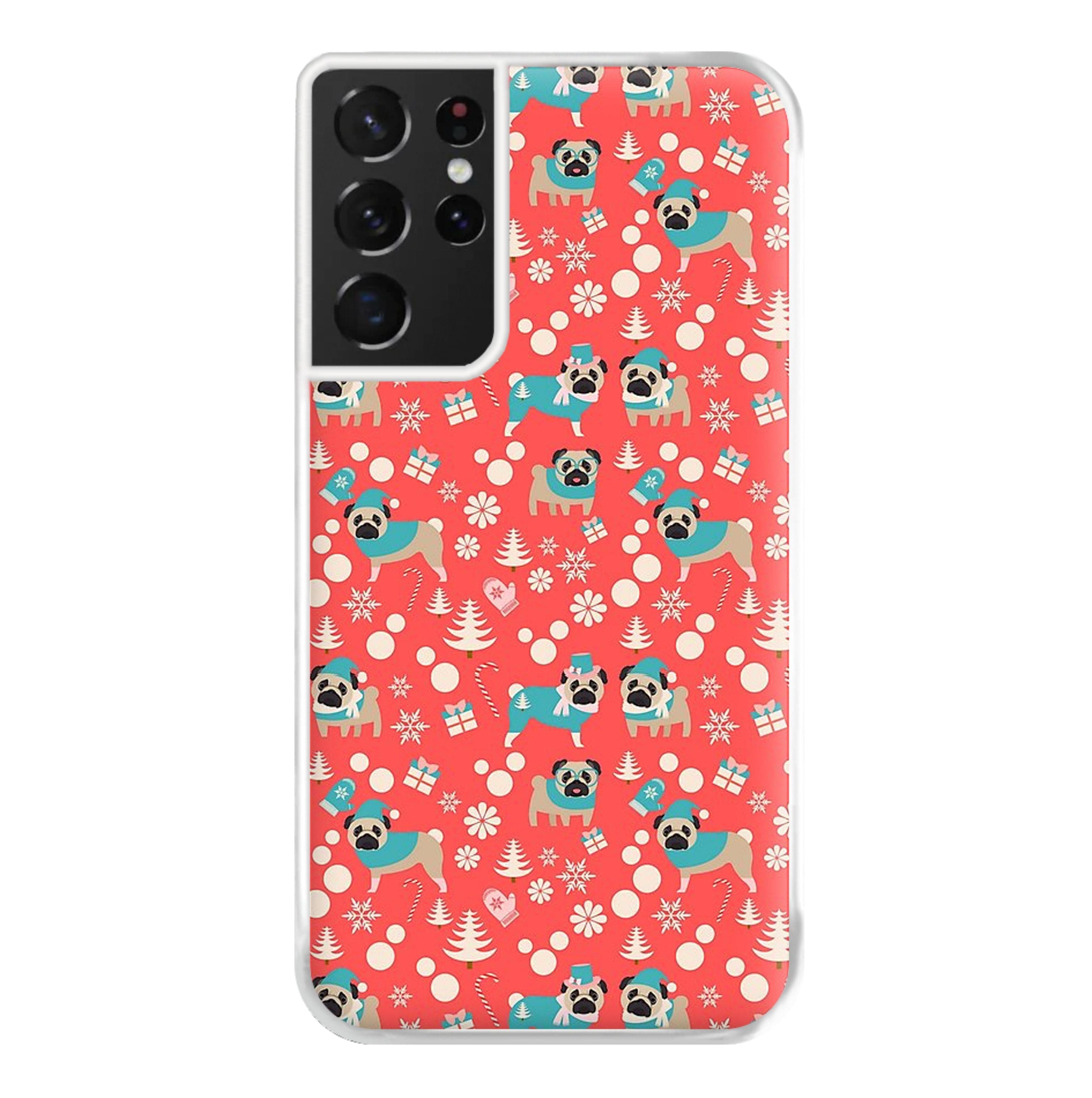 Christmas Pug Pattern Phone Case