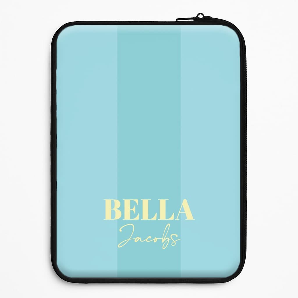 Blue Stripe Personalised Name Universal Laptop Sleeve