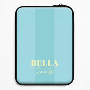 Blue Stripe Personalised Name Laptop Sleeve 1